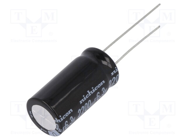 Capacitor: electrolytic; THT; 2200uF; 6.3VDC; Ø12.5x25mm; ±20%