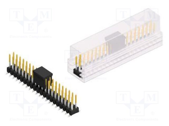 Connector: pin strips; pin header; male; PIN: 40; 2.54mm; SMT; 2x20