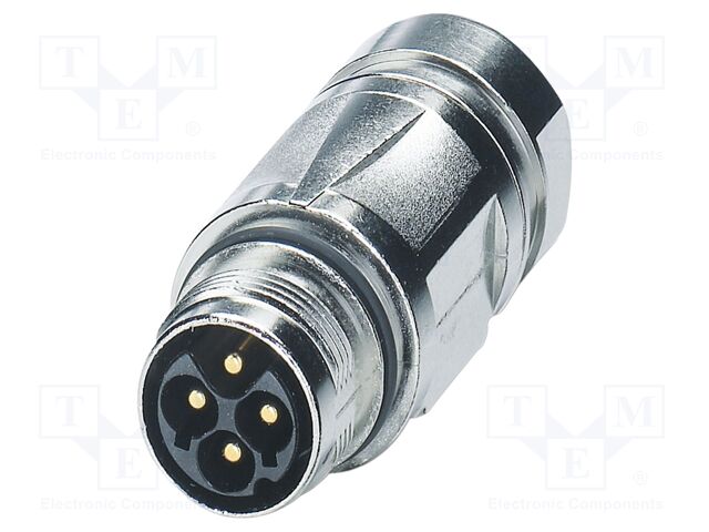 Connector: M17; plug; ST; PIN: 4; 630V; 25A; shielded; IP67; 3+PE
