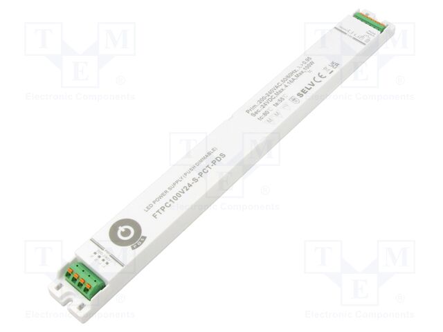 Power supply: switching; LED; 100W; 24VDC; 0÷4.16A; 180÷264VAC