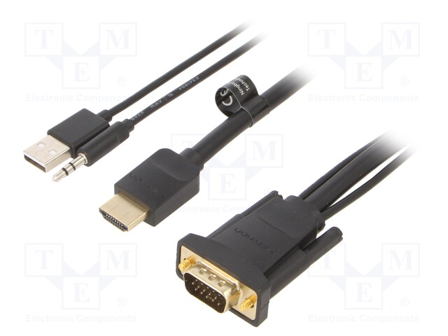 Cable; HDMI 1.4; 1.5m; black; Outside insul.material: PVC; 32AWG