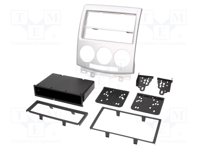 Radio mounting frame; Mazda; 2 ISO; silver