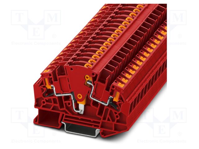 Splice terminal: rail; PA; terminals: 2; W: 8.2mm; H: 82mm; Body: red