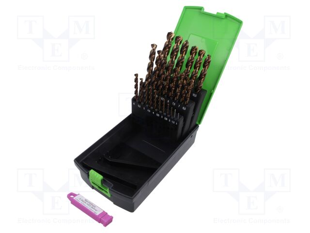 Drill set; for metal; Ø: 1÷13mm; high speed steel HSS-O; 34pcs.