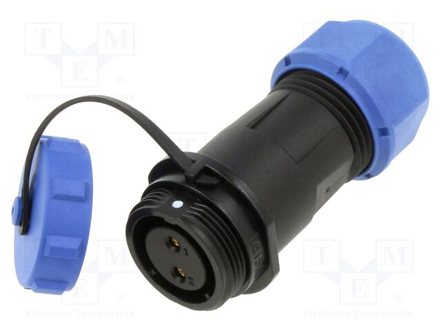 Connector: circular; plug; female; PIN: 2; IP68; SP17; 6÷10mm; 15A