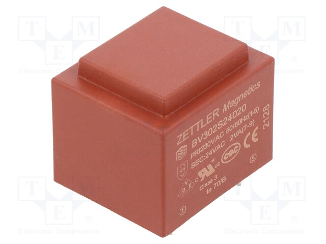 Transformer: encapsulated; 230VAC; 24V; Mounting: PCB