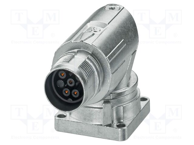 Connector: M17; socket; M17 PRO; PIN: 6; 630V; 14A; IP67; 5+PE; angled
