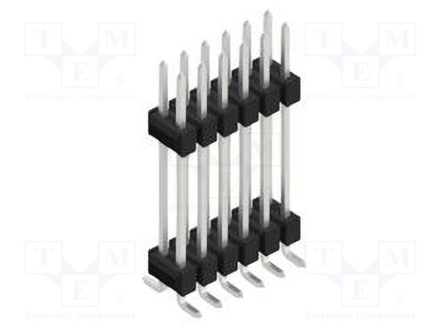 Connector: pin strips; pin header; male; PIN: 12; 2.54mm; SMT; 2x6
