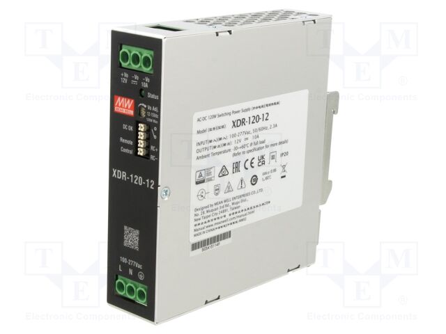 Power supply: switching; for DIN rail mounting; XDR-120