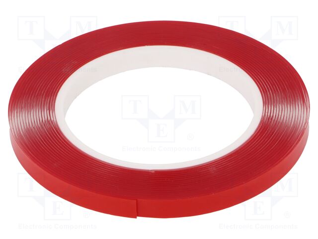 Tape: fixing; W: 9mm; L: 5.5m; Thk: 1mm; double-sided; acrylic