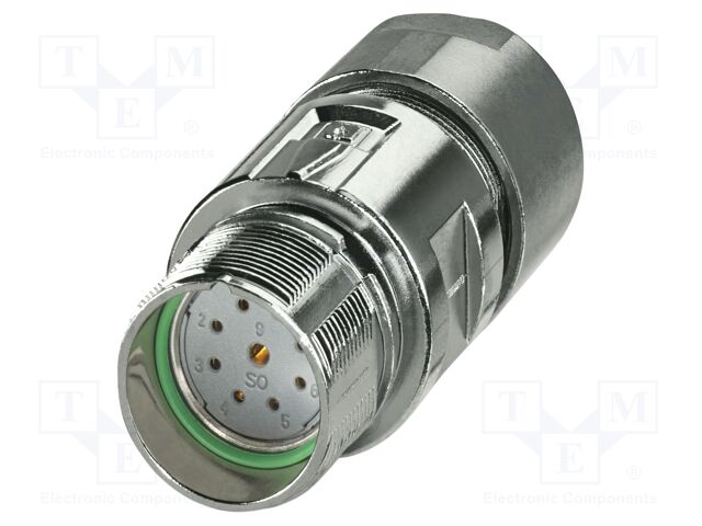Connector: M23; plug; PIN: 9(8+1); crimped; straight; M23 PRO; 300V