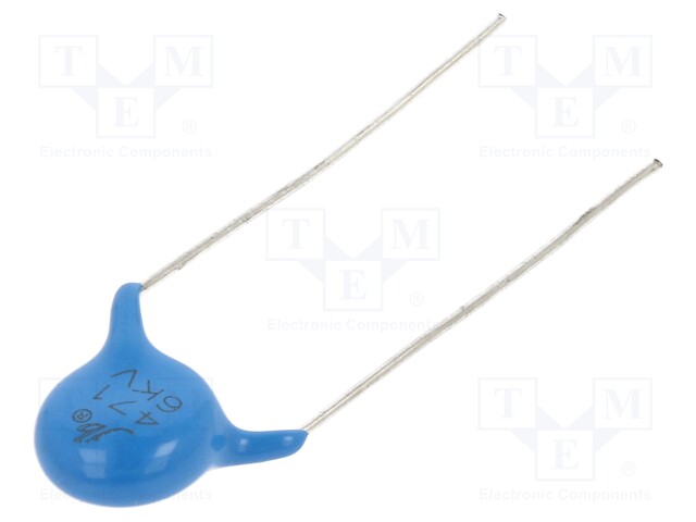 Capacitor: ceramic; 470pF; 6kVDC; Y5P; ±10%; 10mm