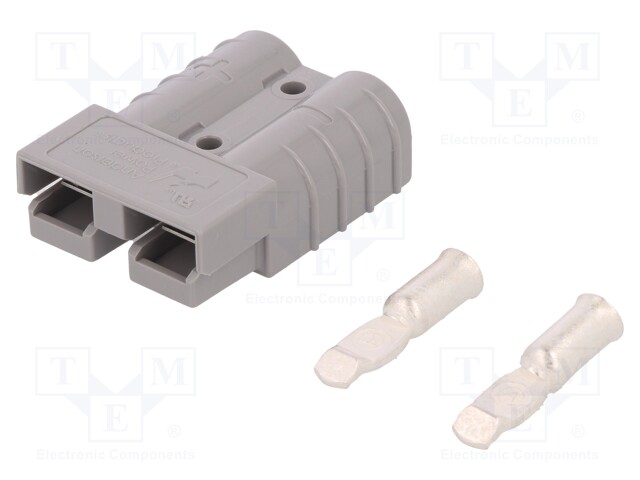 Plug; wire-wire; SB50; hermaphrodite; PIN: 2; for cable; crimped