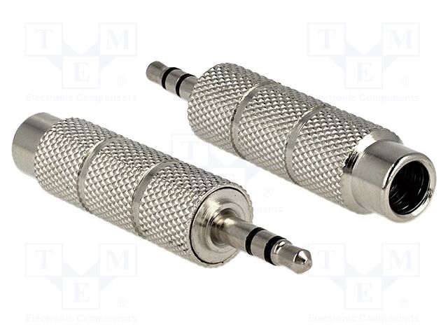 Adapter; Jack 3.5mm 3pin plug,Jack 6.35mm 3pin socket