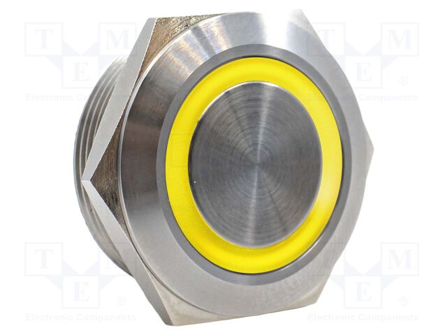 ANTI VANDAL SW, SPST, 1A, 12VDC, YELLOW