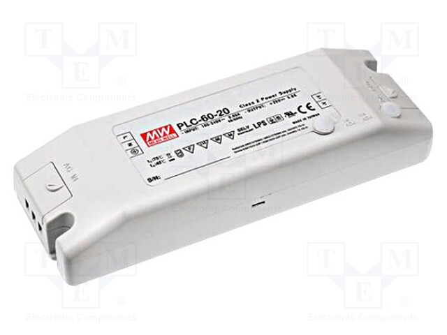 Power supply: switched-mode; LED; 60W; 24VDC; 16.8÷24VDC; 2.5A