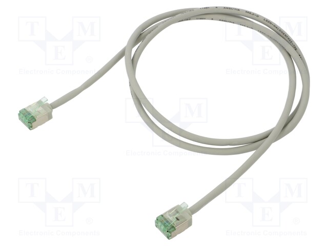 Patch cord; U/FTP; Cat 8.1; stranded; Cu; LSZH; grey; 1m; 32AWG