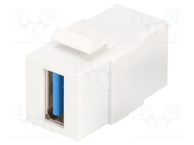 USB coupler; Keystone; white; push-in; USB 3.0