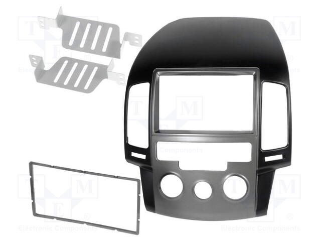 Radio mounting frame; Hyundai; 2 DIN; black
