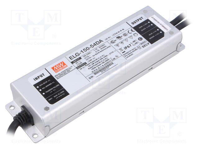 Power supply: switched-mode; Communication: DALI; LED; 150W; 54VDC