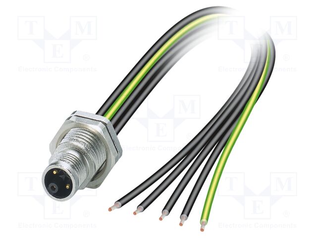 Connector: M12; socket; PIN: 5; male; 690V; IP65; cables; gold-plated