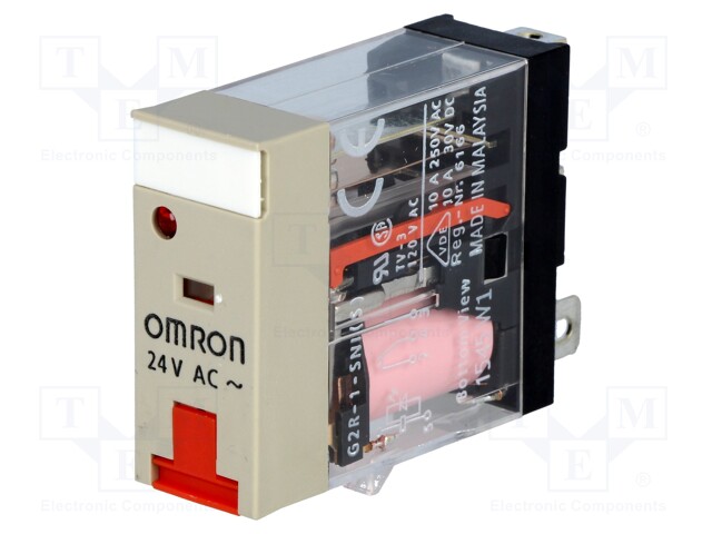 Relay: electromagnetic; SPDT; Ucoil: 24VAC; 10A/250VAC; 10A/30VDC