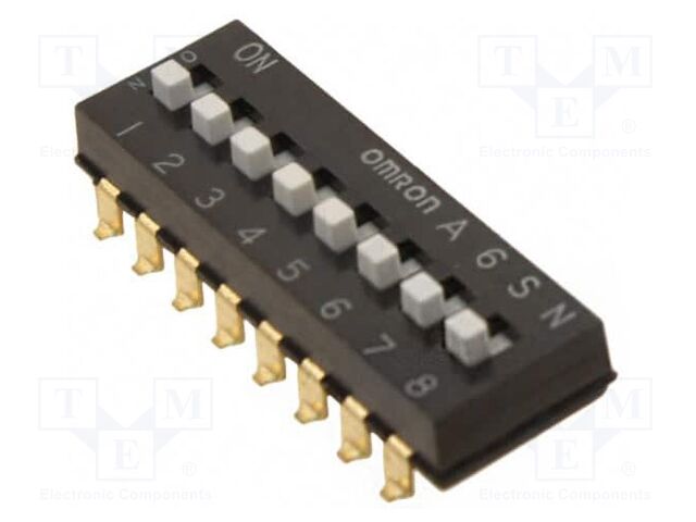 Switch: DIP-SWITCH; Poles number: 8; ON-OFF; 0.025A/24VDC; Pos: 2