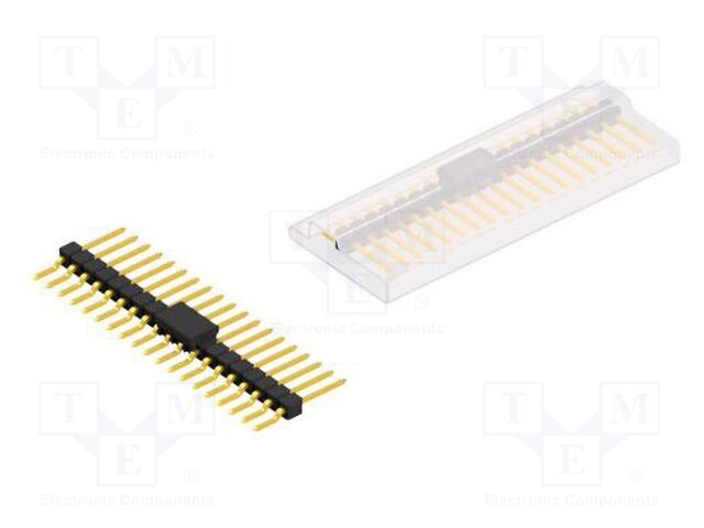 Connector: pin strips; pin header; male; PIN: 19; 2.54mm; SMT; 1x19