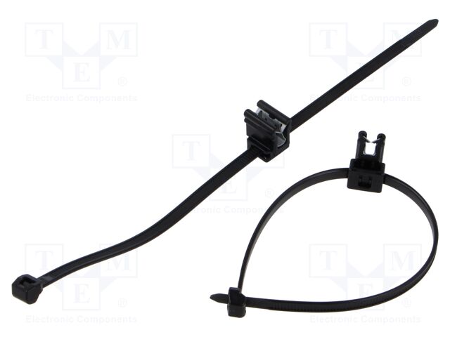 Cable tie; with fixing for edges; L: 200mm; W: 4.6mm; polyamide