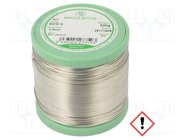 Soldering wire; Sn99Ag0,3Cu0,7; 0.8mm; 0.5kg; lead free