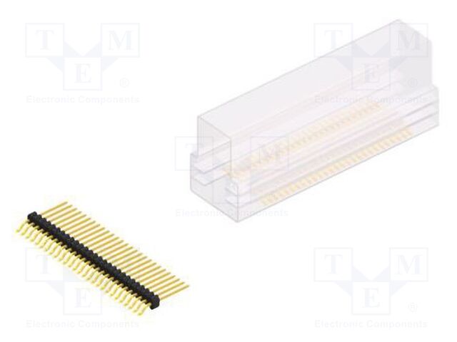 Connector: pin strips; pin header; male; PIN: 27; 1.27mm; SMT; 1x27