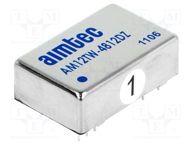 Converter: DC/DC; 12W; Uin: 18÷75V; Uout: 12VDC; Uout2: -12VDC; DIP24