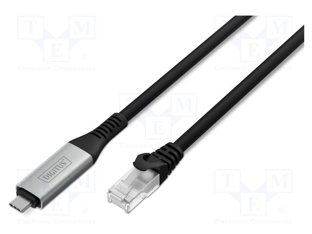Cable; USB 3.2 Gen 1; RJ45 plug,USB C plug; nickel plated; 3m