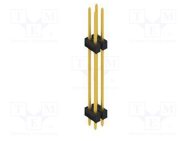 Connector: pin strips; pin header; male; PIN: 4; 2.54mm; THT; 2x2
