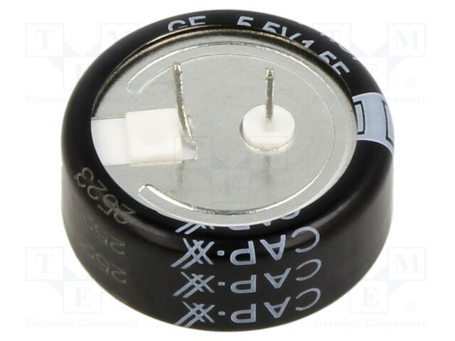 Supercapacitor; THT; 1.5F; 5.5VDC; -20÷80%; Body dim: Ø20.5x7.8mm