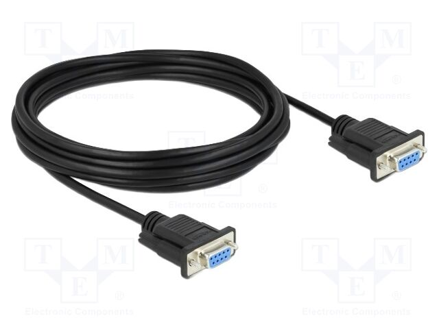 Cable; D-Sub 9pin socket,both sides; PVC; Len: 5m; black