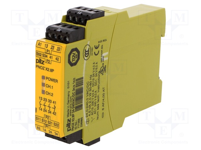 Module: safety relay; Series: PNOZ X2.8P; IN: 4; OUT: 4; -35÷55°C