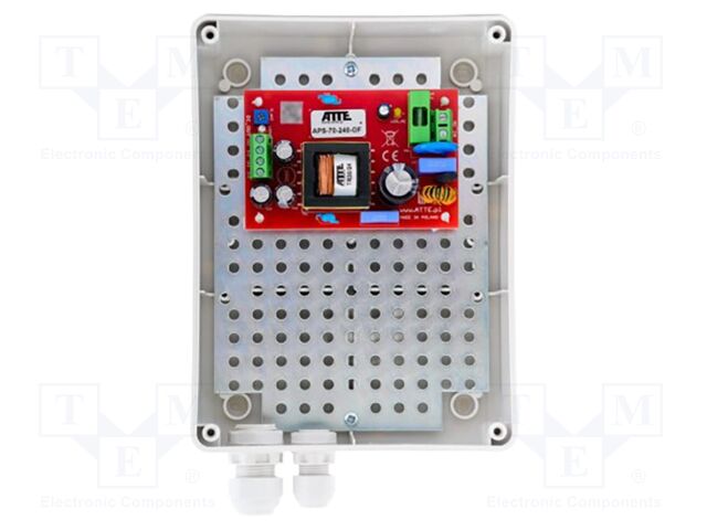 Power supply; IP56; 190÷260VAC; CCTV; PCB,plastic; APS; 24VDC; 90%