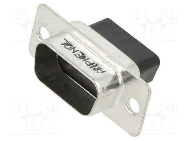 D Sub Connector Housing, 9 Ways, D Sub, DE, RR Series, Plug, Metal Body