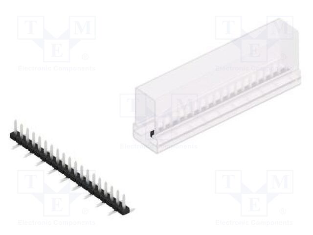 Connector: pin strips; pin header; male; PIN: 19; 2mm; SMT; 1x19