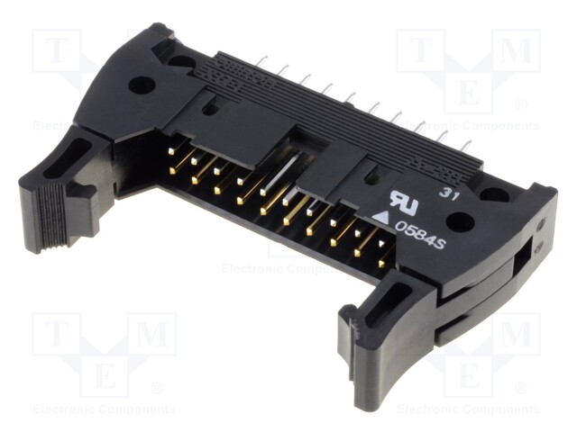Socket; IDC; male; PIN: 20; straight; THT; gold-plated; 2.54mm