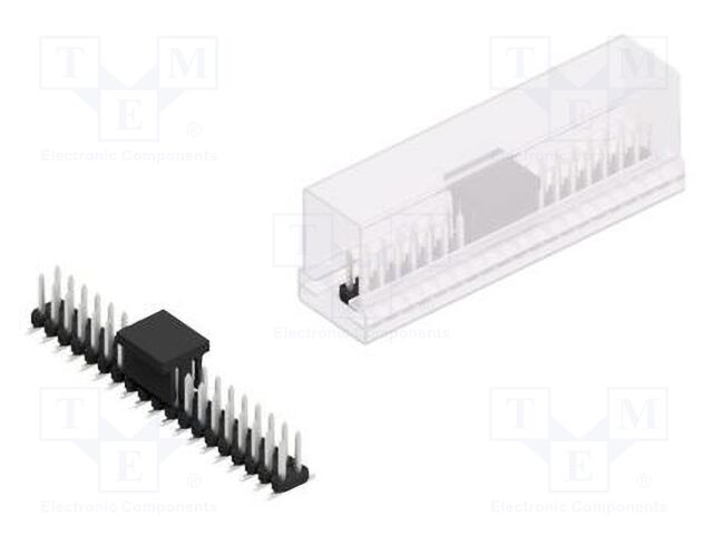 Connector: pin strips; pin header; male; PIN: 38; 2mm; SMT; 2x19