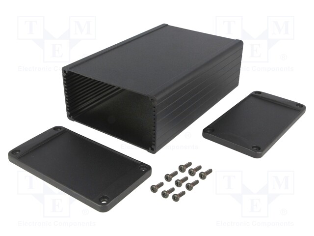 Enclosure: with panel; 1457; X: 104mm; Y: 160mm; Z: 55mm; aluminium