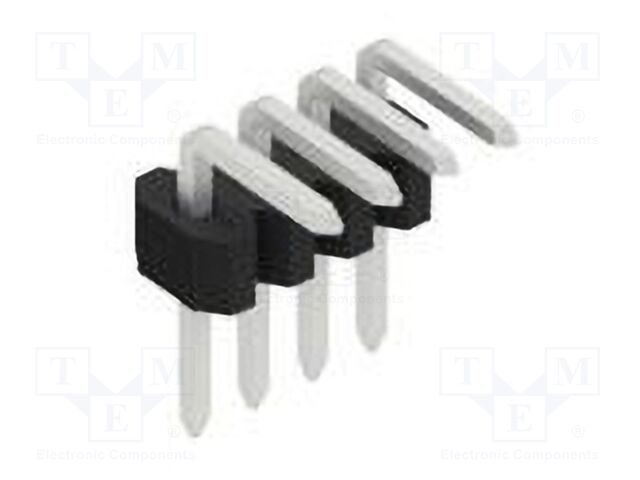 Connector: pin strips; pin header; male; PIN: 4; 1.27mm; THT; 1x4