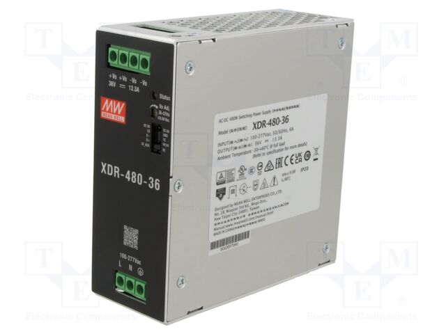 Power supply: switching; for DIN rail mounting; XDR-480