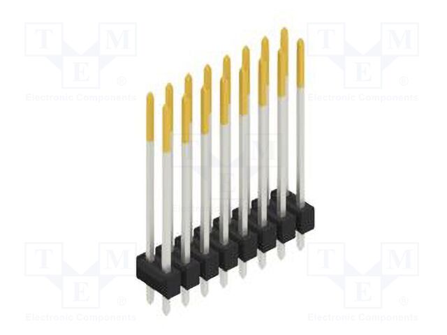 Connector: pin strips; pin header; male; PIN: 16; 2.54mm; THT; 2x8