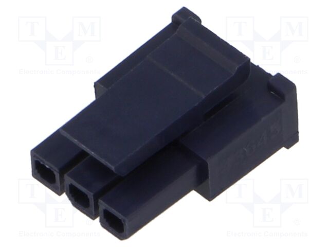 Plug; wire-board; female; Micro-Fit 3.0; 3mm; PIN: 3; w/o contacts