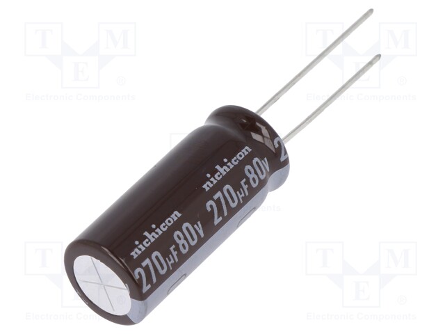 Capacitor: electrolytic; low impedance; THT; 270uF; 80VDC; ±20%