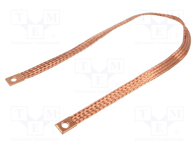 Braids; earthing tape; 16mm2; Ø1: 9mm; Ø2: 9mm; 120A; L: 640mm