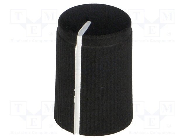 Knob; with pointer; aluminium,plastic; Shaft d: 6mm; Ø10x15mm